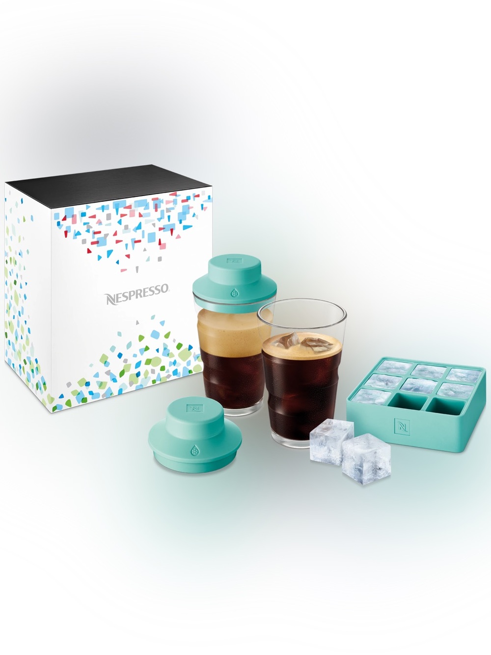 NEW Nespresso Iced Coffee Shaker & Glass Set - Limited Edition Teal